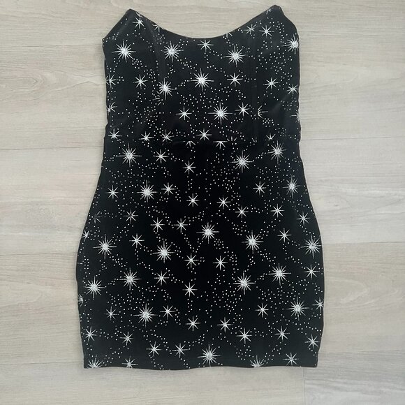 Superdown Stevie Sweetheart Black Mettalic Velvet Corset Mini Dress S Cocktail - Picture 1 of 7